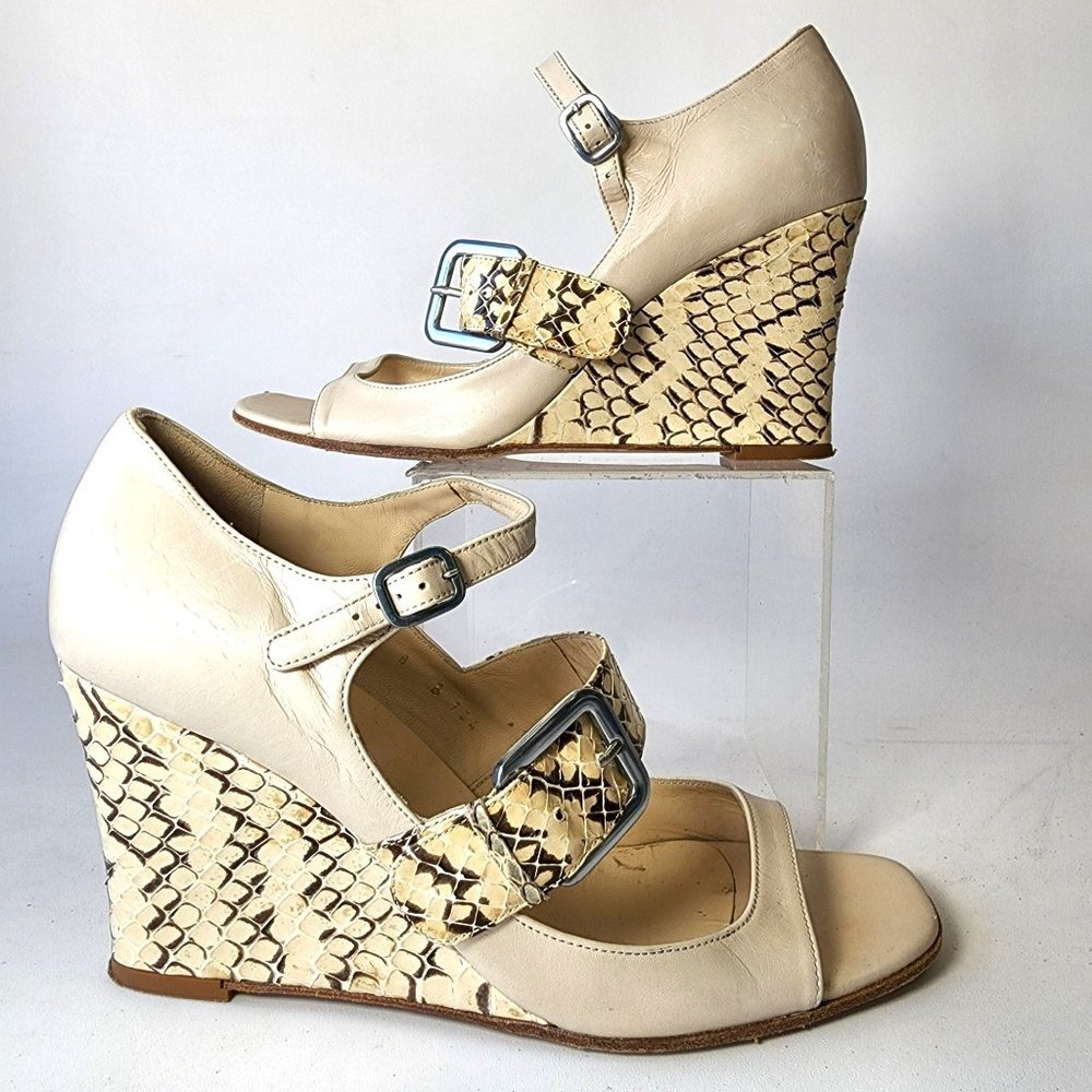 COLE HAAN Snakeskin Wedge Shoes Size 8